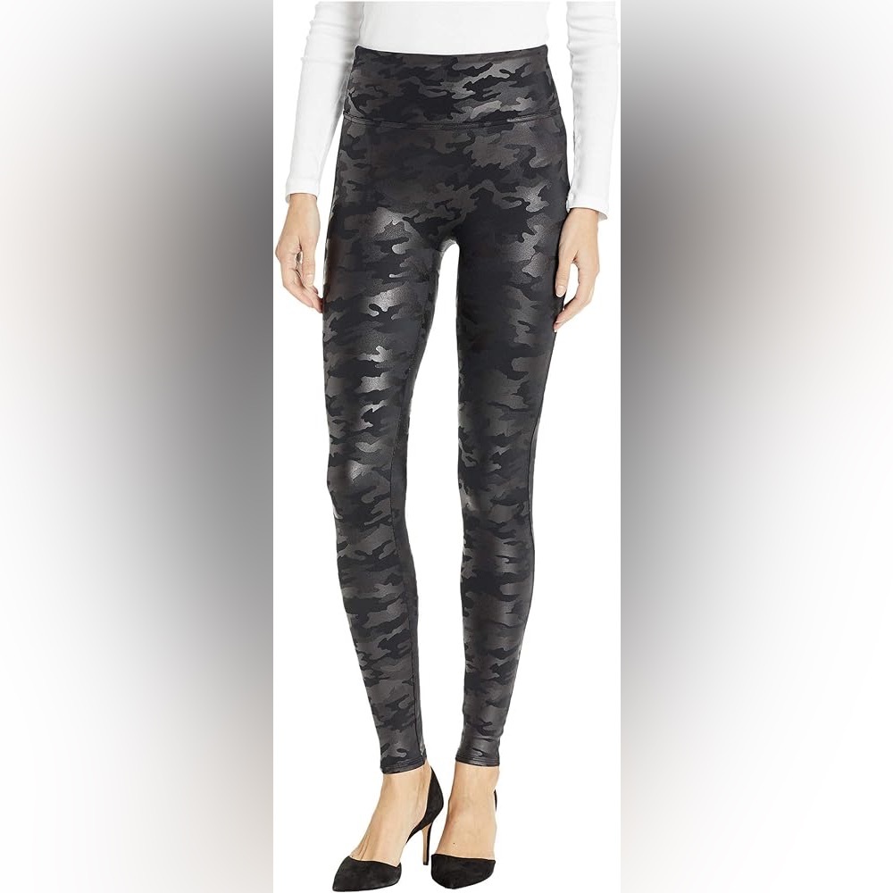 Spanx Faux Leather Camo Leggings